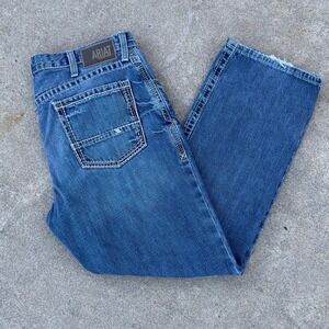 Ariat Jeans Men's Size 38x32 Blue M4 Relaxed Boot Cut Gulch Boundary Medium Wash